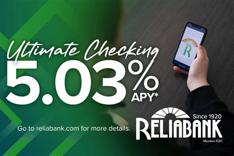 New Ultimate Checking rate 5.03% APY. Posted on March 10, 2023 by Zach Bauer. Earn competitive interest when you meet these requirements: Current Daily Balance of: Interest Rate Annual % Yield $0.01-25,000.00 4.92% 5.03% $25,000.01 and up 0.25% 0.25% Don't meet account requirements all balances 0.05% 0.05% *Annual Percentage Yield (APY) for .... 