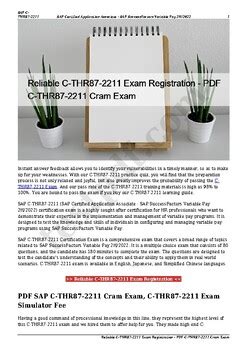 Reliable C-THR87-2211 Exam Registration