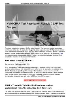 Reliable CBAP Test Pass4sure