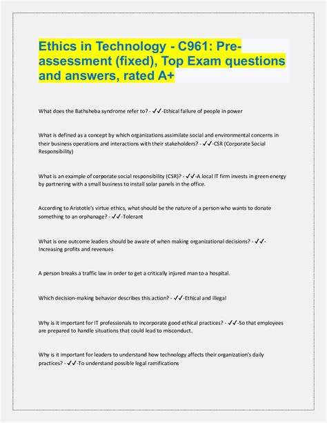 Reliable Ethics-In-Technology Exam Pattern