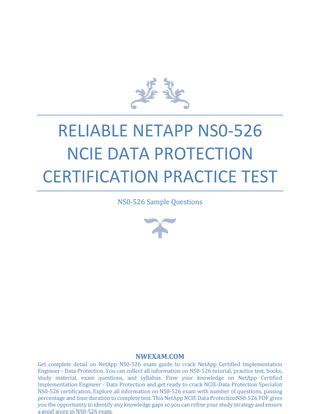 Reliable NS0-526 Test Cram