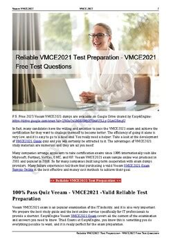 Reliable VMCE2021 Test Pass4sure