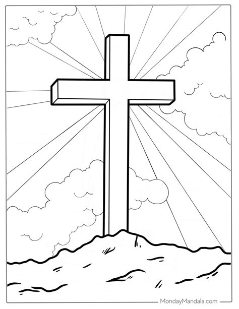 Religious Cross Coloring Pages