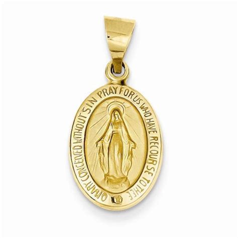 Religious Virgin Mary 14k Yellow Gold Medallion Charm or Small …