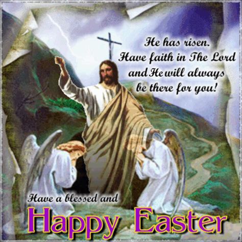 Free Animated Easter Gifs - Easter Clipart. Category includes both animated Easter gifs and Easter clip art images. This section contains Happy Easter signs, eggs, bunnies, chicks, Easter egg hunt, flowers, chocolate bunnies, baskets and more for use on personal and educational websites or projects. Cute bunny with a Happy Easter sign.. Religious happy easter gif