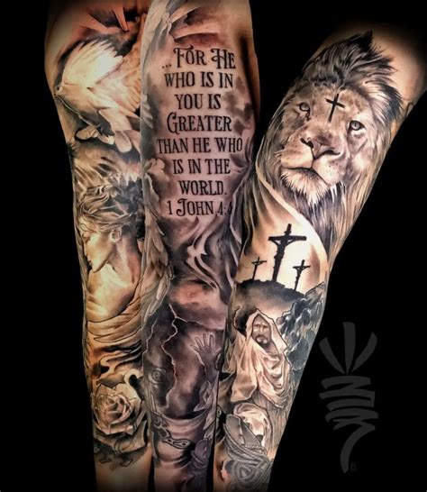 Religious leg sleeve tattoos. Christian Heaven Sleeve. 5. $22.00. Yin Yang Lion Sleeve. Yin Yang Lion Sleeve. 3. $22.00. Tribal Arm 3. Tribal Arm 3. 3. $11.00. ... "Explore what a tattoo would look like on you before taking the plunge, with our 1000 designs!" Discover our ultra-realistic, waterproof, and easy-to-apply temporary tattoos. ... 