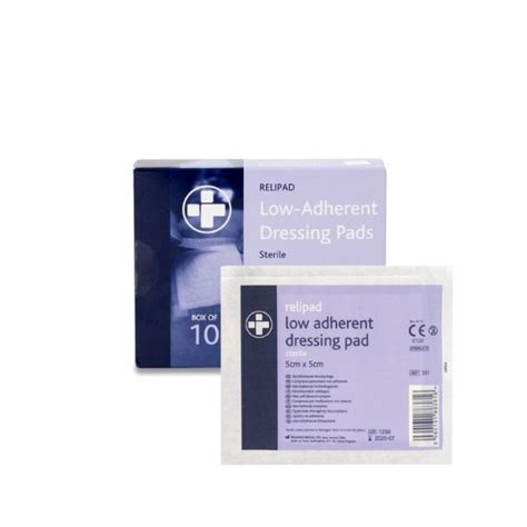 Relipad Low-Adherent Dressing Pads 5cm x 5cm Box of 10