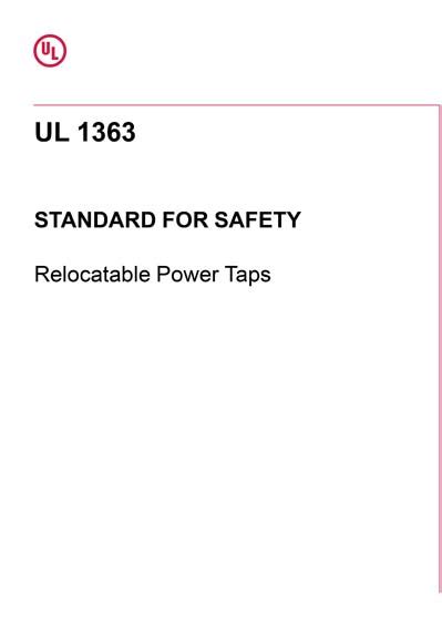 Relocatable Power Taps - UL Requirements - Joint Commission