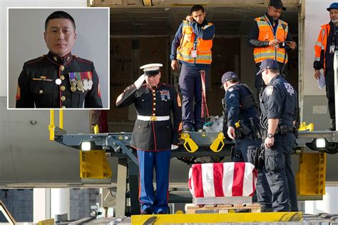 Remains of Marine veteran killed in Ukraine flown home to US
