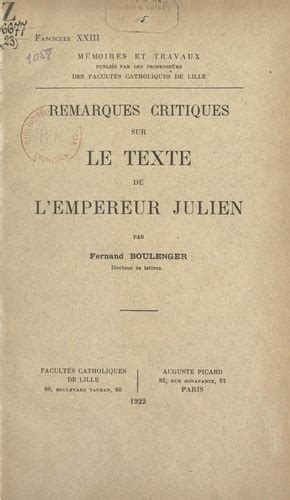 Remarques critiques sur le texte de l'empereur julien. - Wilhelm olbers, sein leben und seine werke.