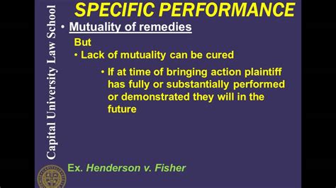 Remedies Answer - SPECIFIC PERFORMANCE Specific …