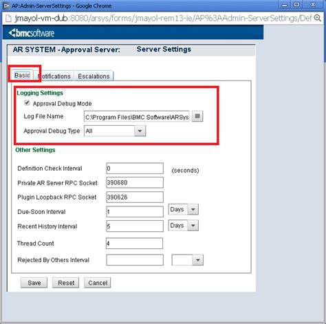 Remedy AR System Server Hyperlinks within approval email