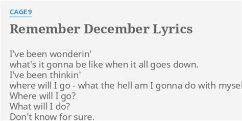 Remember December Lyrics