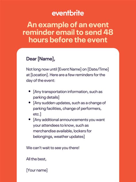 Reminder Email For Event Template