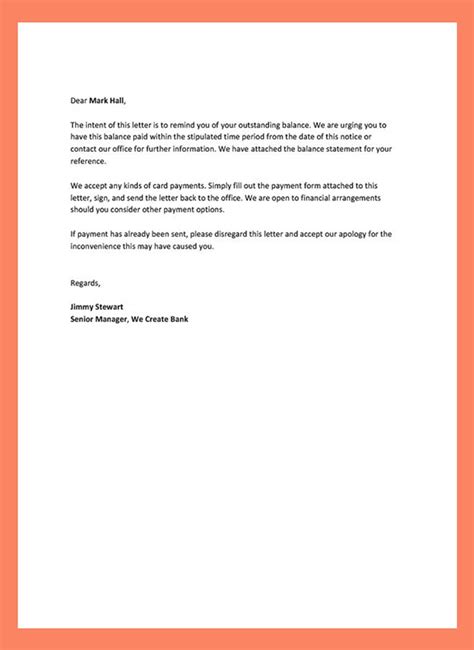 Reminder Letter Example Template Google Docs Word Template Net