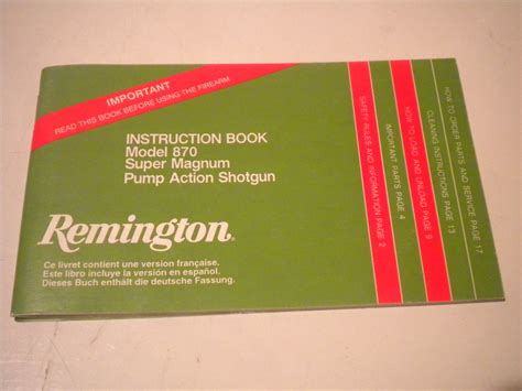 Remington 870 super mag owners manual. - Masse, munzen und gewichte in der grafschaft mark.