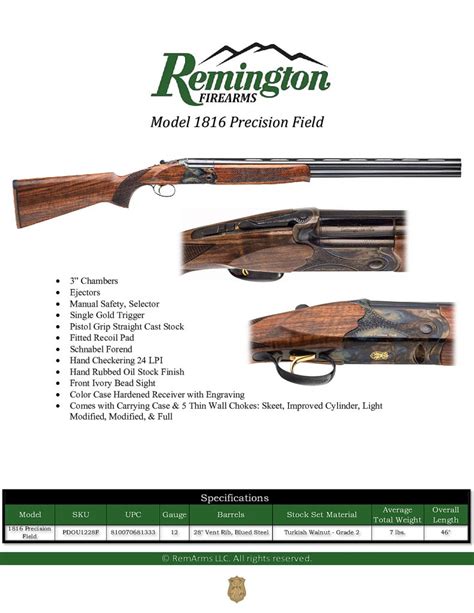 Remington over under.  Features The Remington 1816 Precision Field Shotgu...