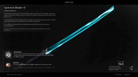 Remnant 2 spectral blade. The Spectral Blade doesn’t only look cool; it is also one of, if not the best, melee weapons in Remnant 2. As expected for such a powerful weapon, obtaining the Spectral Blade won’t be an easy ... 