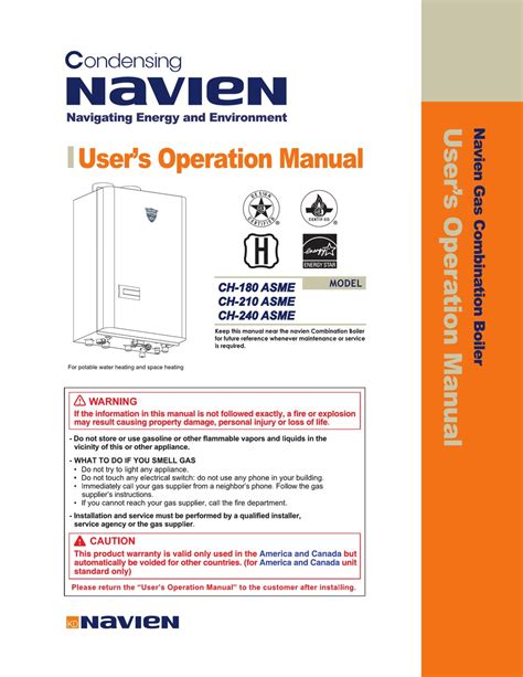 Remote Controller - Navien CH-180 ASME User