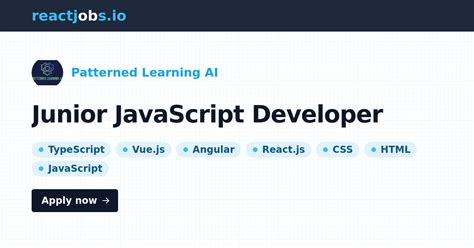 Remote Junior JavaScript Developer at Patterned Learning AI