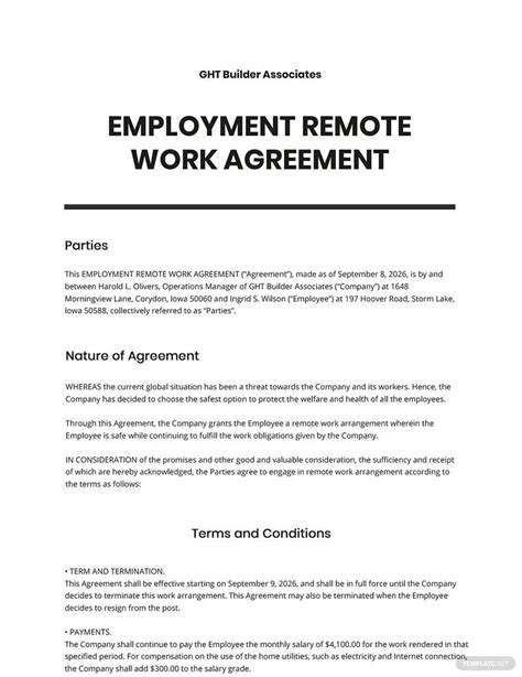 Remote Work Contract Template