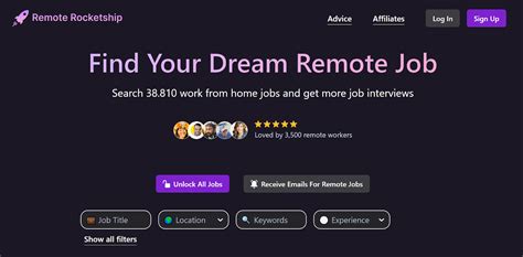 Remote rocketship sign up.  Build Your Profile: Complete your profile with relevant infor...