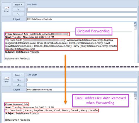 Remove All Email Addresses When Forwarding a Message