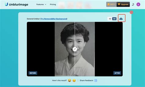 Remove distortion from image.  Unblurimage AI upscales image resolution by up to 400%...