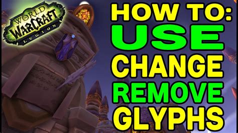 Remove glyph wow. To remove a glyph: Buy Vanishing Powder from a vendor Right click on the Vanishing Powder item in your inventory. This will open your spell book and highlight all the spells you have previously applied glyphs to Click on the spell you wish to remove the glyph from; you will receive a confirmation window before the glyph is removed. 