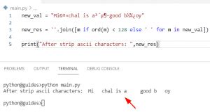 Remove non ascii characters python dataframe.  Remove: To the right of the site...