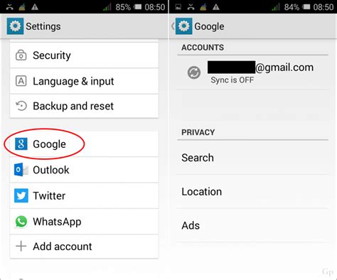 Remove or Change Google Accounts on an Android Device