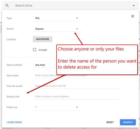 Remove user access on multiple Google Drive Docs - Ask Yvi