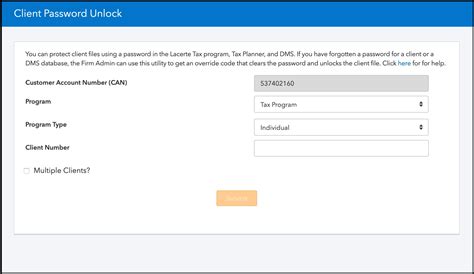 Removing a forgotten client password - Intuit