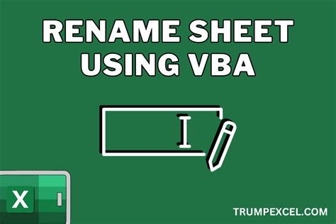 Rename Sheet Using VBA in Excel (Examples)