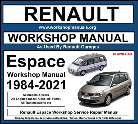 Renault espace 2006 repair service manual. - Immagini e problemi di letteratura italiana..