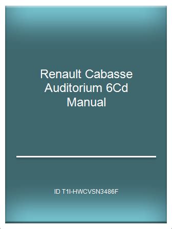 Renault espace cabasse auditorium 6cd manual. - Teach yourself one day italian ty language guides.