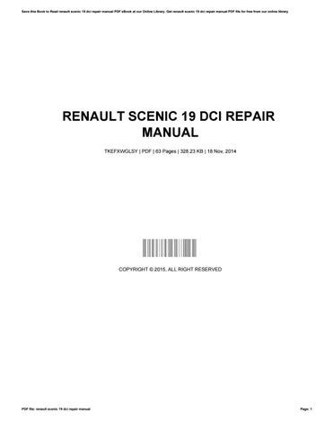 Renault scenic 19 dci workshop manual. - Rex stout a biography brownstone mystery guides.