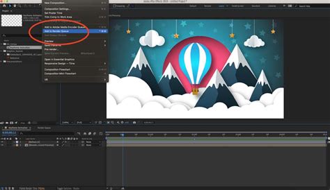 Render composition in after effects