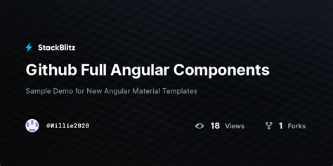 Rendering An Angular Component Without Complete Angular StackBlitz