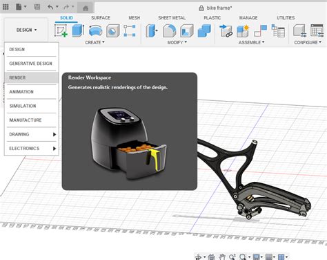 Rendering gallery fusion 360. g.  Learn rendering workflows, appearance materials, lightin...