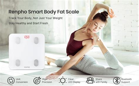 RENPHO body fat scale utilizes advanced BIA (Bio-electrical Impedance Analysis) technology to calculate 13 key body composition metrics (body weight, BMI, body fat%, water %, skeletal muscle, fat-free body weight, muscle mass, bone mass, protein, BMR, subcutaneous fat, visceral fat, and metabolic age). Give you accurate and consistent data.. 