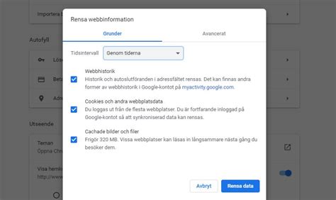 Rensa historik google