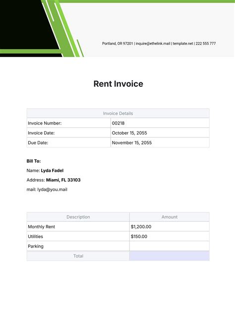 Rent Invoice Templates