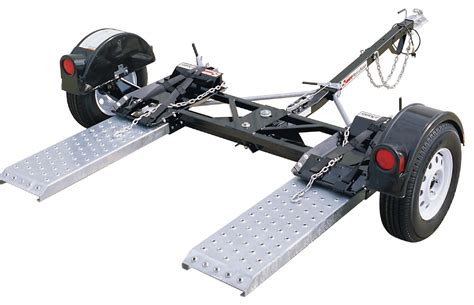 Rent a car dolly. A tow dolly, also known as a car dolly, is a trailer made specifically for carrying front-wheel drive vehicles. If you want to tow a rear-wheel car, lock the steering wheel and disconnect the driveshaft. Otherwise, the tow dolly can severely damage the vehicle. In a front-wheel drive scenario, the two front wheels of the vehicle are secured to ... 