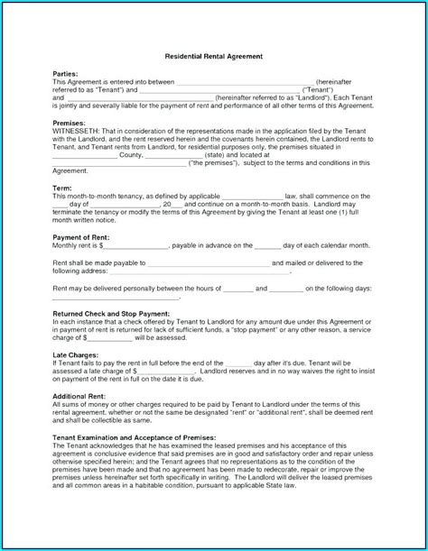 Rental Agreement Format Word File Templates1 Resume Examples