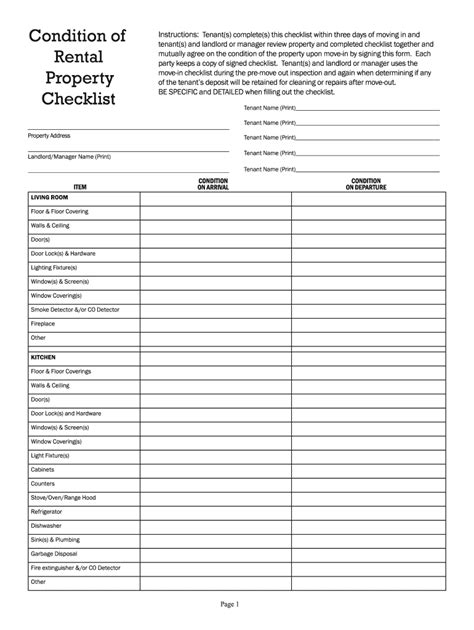 Rental Walkthrough Checklist Form - signNow