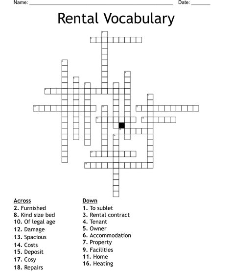 Rental option crossword. Rental options -- Find potential answers to this crossword clue at crosswordnexus.com. ... Try your search in the crossword dictionary! Clue: Pattern: People who searched for this clue also searched for: Utensil made from a gourd One going through customs Enter all over 