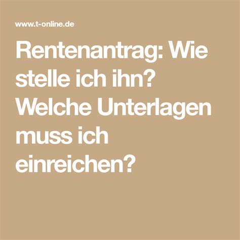 Rente beantragen unterlagen