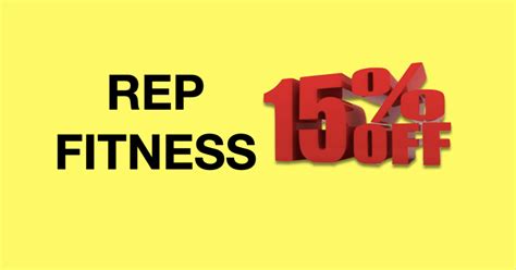 Rep Fitness Coupon Code: Free Gift on Select Products at Repfitness.com . 100% Success; share; GET CODE . 128 Used Today. 10% Off DEAL. Saving 10% off at Rep Fitness . EBay Pick: Up To 10% Off Repfitness.com Products . 100% Success; share; GET DEAL . 49 Used Today. 10% Off COUPON. 10% off Your order . Rep Fitness Coupon Code: Get 10% Off (Site ...