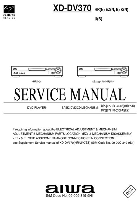 Repair manual aiwa xd dv370 dvd player. - 1997 mercedes sl 320 500 600 bedienungsanleitung.
